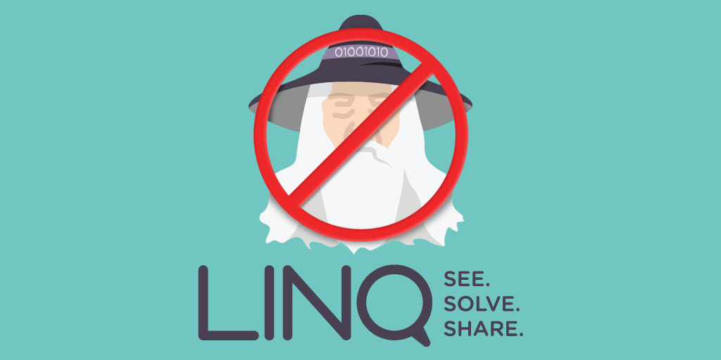 We can't all be data wizard banner - a wizard with binary on his hat with a no entry sign across his face